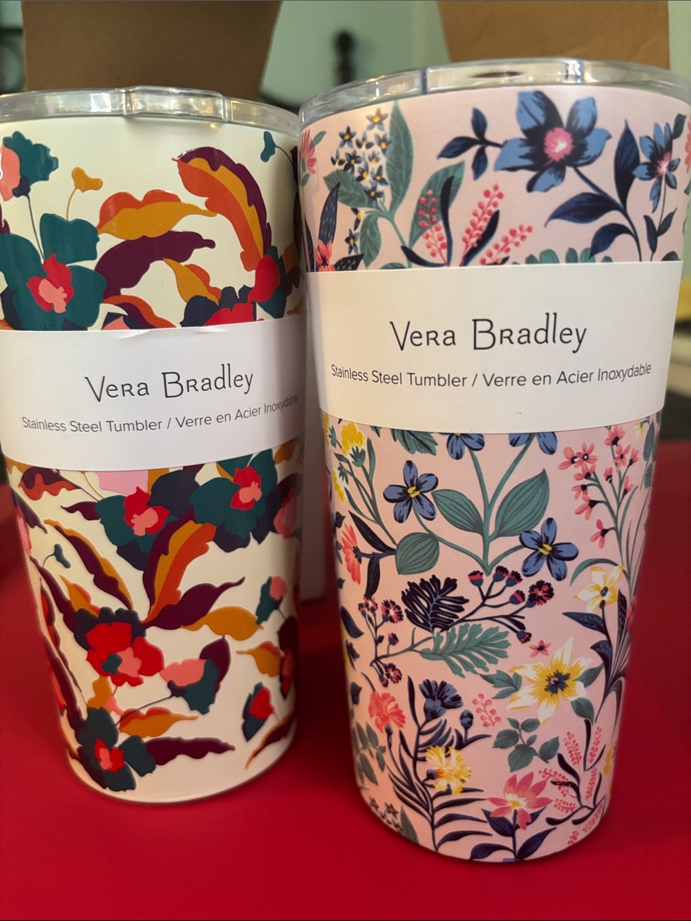 Vera Bradley Pink & Floral Stainless Steel Tumbler Duo